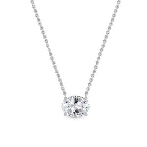 Oval Diamond Solitaire Pendant 1ct