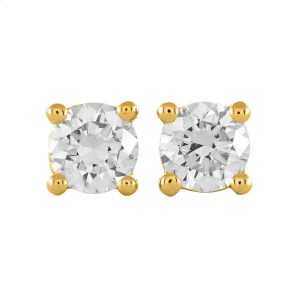 Diamond Stud Earrings 3ct Yellow Gold