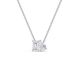 Emerald & Pear Diamond Duo Pendant 0.75ct